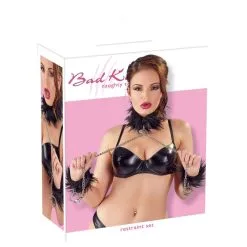 Bad Kitty Menottes & Collier Fausse Fourrure Noire -SexToys Soldes bad kitty menottes et collier fausse fourrure noire 4
