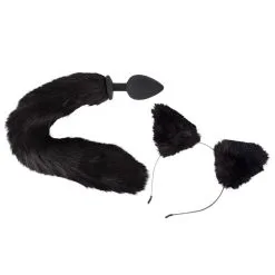 Bad Kitty Kit Plug Anal Queue Féline Noire & Serre Tête Chat