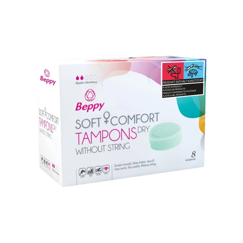 Beppy Éponges Menstruelles Soft + Comfort DRY Tampons Boîte De 8 3 Beppy Éponges Menstruelles Soft + Comfort DRY Tampons Boîte De 8