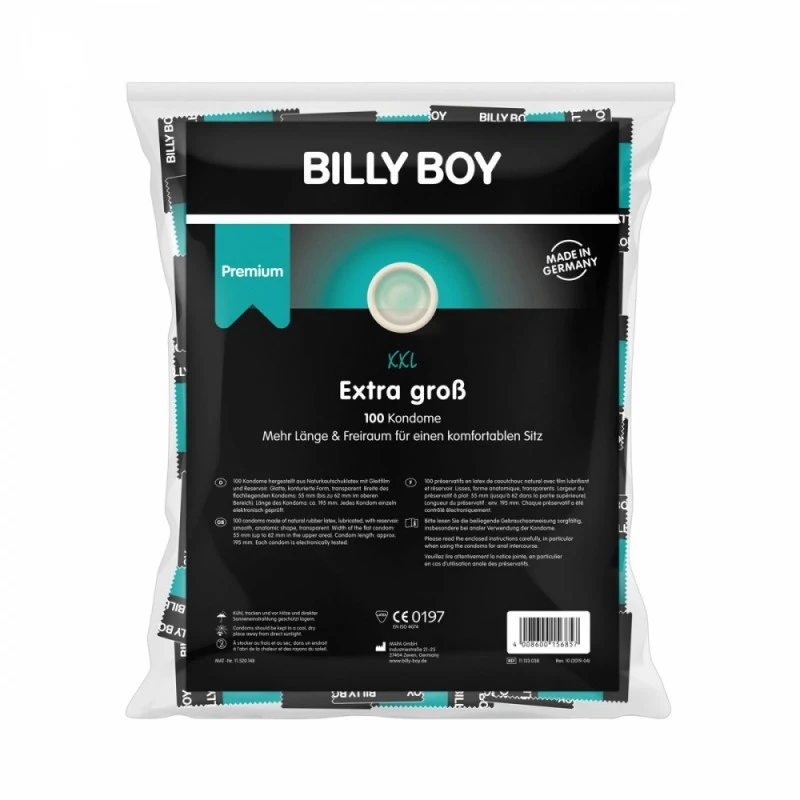 Billy-Boy Sachet De 100 Préservatifs Billy Boy XXL 3 Billy-Boy Sachet De 100 Préservatifs Billy Boy XXL