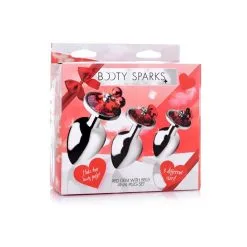 Booty Sparks Pack De 3 Plugs Anal Bijou Avec Clochettes Rouges -SexToys Soldes booty sparks pack 3 bijou anal rouge clochettes 2