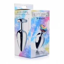 Booty Sparks Plug Anal Métal Bijou Rainbow Prism Heart Large -SexToys Soldes booty sparks rainbow prism heart anal plug large 2