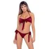 Cottelli Collection Maillot De Bain 2 Pièces Satiné Bordeaux -SexToys Soldes cottelli collection maillot de bain 2 pieces noueds bordeaux