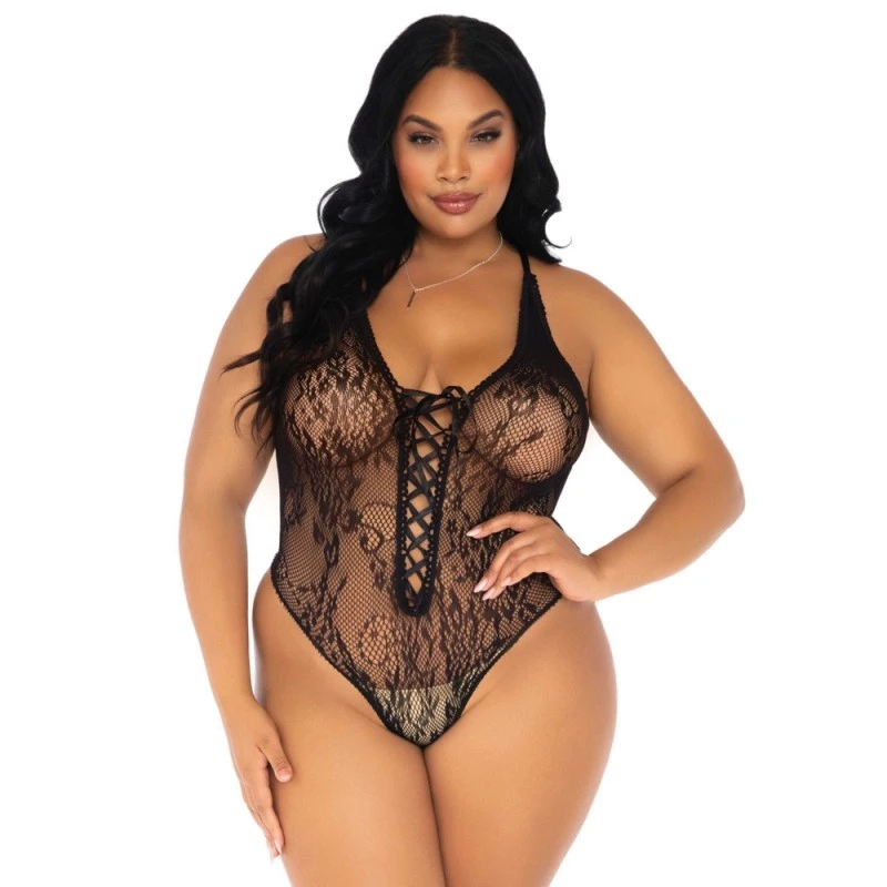 LEG AVENUE Body Dentelle Florale Laçage Noir GT 5 LEG AVENUE Body Dentelle Florale Laçage Noir GT – Image 3