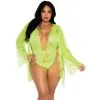 LEG AVENUE Body & Déshabillé 86112X Dentelle Florale Lime GT -SexToys Soldes leg avenue body deshabille 86112x dentelle florale lime