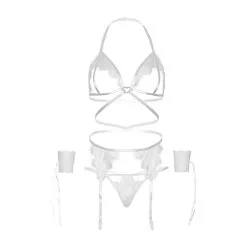 LEG AVENUE Ensemble 4 Pièces Ouvert 81653 Dentelle Blanche & Menottes -SexToys Soldes leg avenue ensemble 4 pieces 81653 dentelle blanche 5