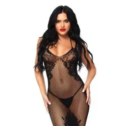 LEG AVENUE Robe Longue En Résille 86064 Avec Dentelle Noire -SexToys Soldes leg avenue robe longue 86064 resille 2