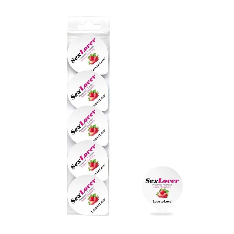 Love To Love Préservatifs SexLover Fraise Pack De 5 4 Love To Love Préservatifs SexLover Fraise Pack De 5 – Image 2