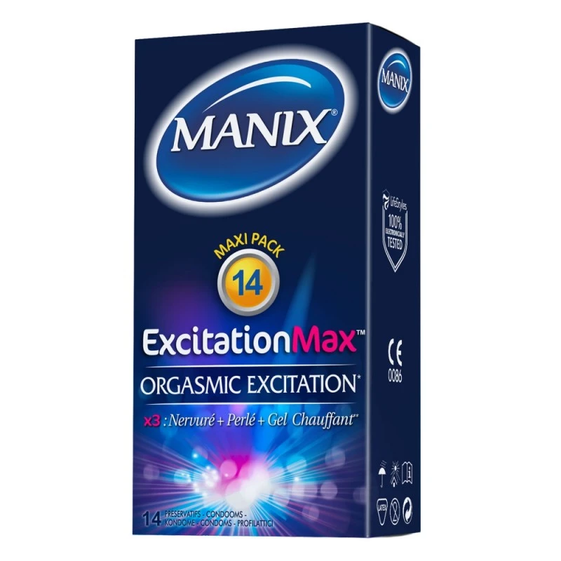 Manix Boîte De 14 Préservatifs ExcitationMax 3 Manix Boîte De 14 Préservatifs ExcitationMax