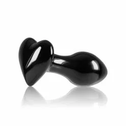 Nsnovelties Plug Anal En Verre Crystal Heart Noir