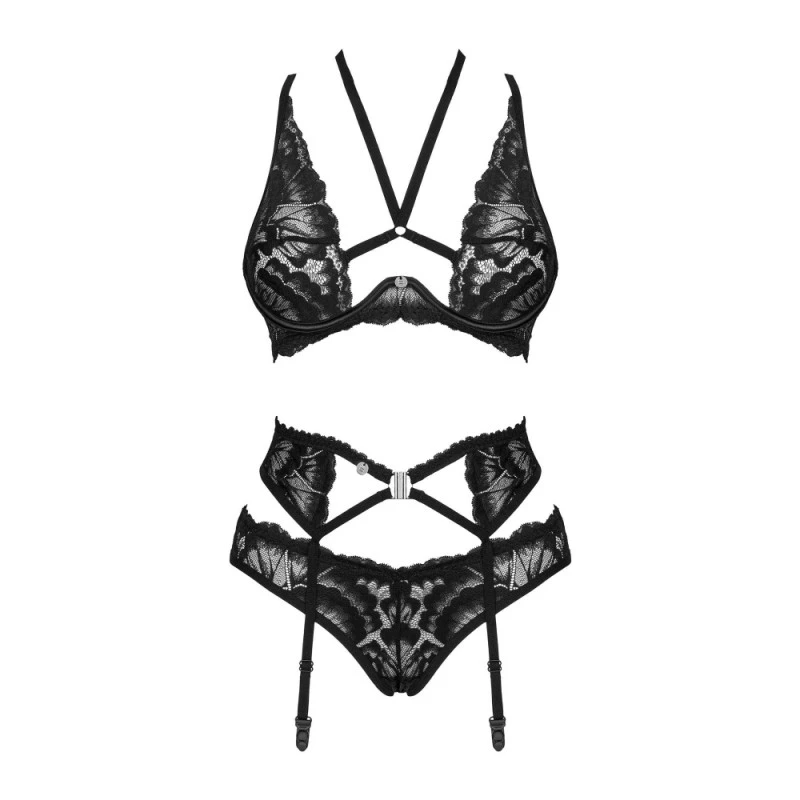 Obsessive Ensemble 3 Pièces Alessya Dentelle Noire 4 Obsessive Ensemble 3 Pièces Alessya Dentelle Noire – Image 2