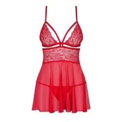Obsessive Nuisette Babydoll 838-BAB-3 Rouge -SexToys Soldes obsessive nuisette babydoll 838 bab 3 rouge 2