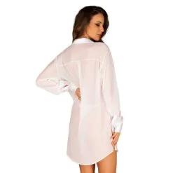 Obsessive Chemise Stellya Maille Blanche GT -SexToys Soldes obsessive stellya chemise transparente maille blanche gt 2