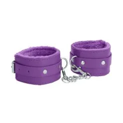 Ouch! Menottes Poignets Plush Leather Wrist Cuffs -SexToys Soldes ouch plush leather wrist cuffs 4