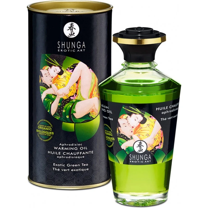 Shunga Huile Chauffante Aphrodisiaque Bio Thé Vert Exotique 3 Shunga Huile Chauffante Aphrodisiaque Bio Thé Vert Exotique