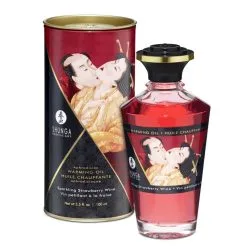 Shunga Huile Chauffante Aphrodisiaque Vin Pétillant Et Fraise